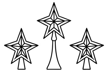 Festive Star Topper Line Art Design