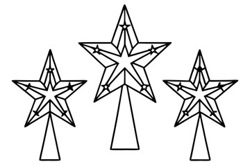 Festive Star Topper Line Art Design