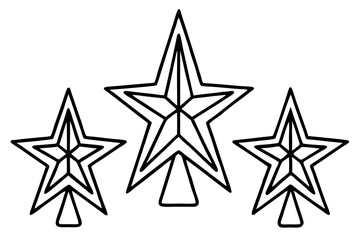 Obraz premium Festive Star Topper Line Art Design