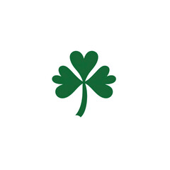 Simple Green Shamrock Icon - St. Patrick's Day Symbol