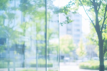 Blurred city view through glass