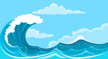 Cartoon ocean wave