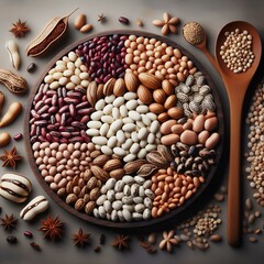 Naklejka premium Beans of various families