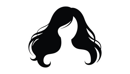 Woman Silhouette with Long Hair Vector Illustration for Beauty, Salon, and Fashion Design