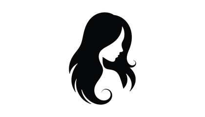 Woman Silhouette with Long Hair Vector Illustration for Beauty, Salon, and Fashion Design