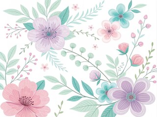 Fototapeta premium seamless floral pattern, tiny leaves pattern for textile design and digital papers,seamless background with green leaves, seamless floral pattern, seamless pattern with leaves