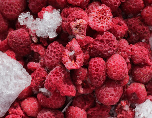 fresh frozen organic healthy raspberries