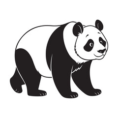 Naklejka premium create a panda Silhouette Vector with white