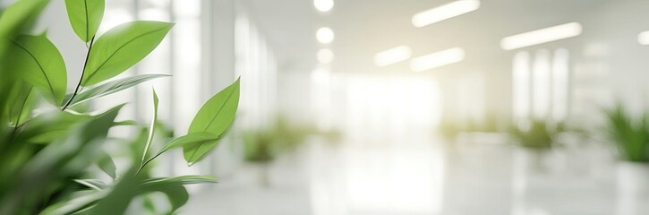Modern office interior with plants