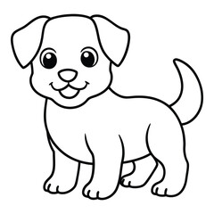Cute puppy outline illustration for coloring books or educational materials cartoon design