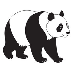 create a panda Silhouette Vector with white