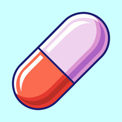 Vibrant Two Toned Capsule Pill, a Simple Illustration of Modern Medicine