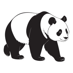 create a panda Silhouette Vector with white background 
