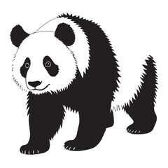create a panda Silhouette Vector with white background 