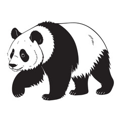 create a panda Silhouette Vector with white background 