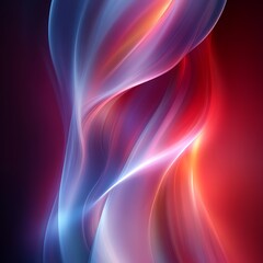 Obraz premium Abstract, vibrant, fluid forms in red and blue. Dynamic, flowing, glowing lines create a captivating visual experience