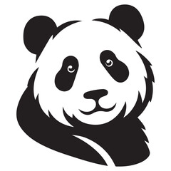 create a panda Silhouette Vector with white background 
