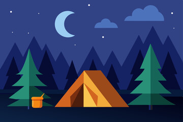 vector illustration of camping