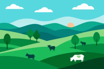 Gardinen landscape with mountains and trees © Team