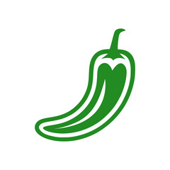 vector illustration of a green pepper, chili icon