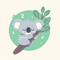 An illustration of sleepy koala.