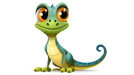 Fototapeta premium Vintage Cartoon Lizard Illustration for Retro Design Projects and Children's Books