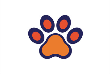 Fototapeta premium Vector of Dog Paw Mark in Bold Black for Pet-Themed Designs