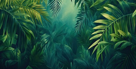 Lush tropical foliage background