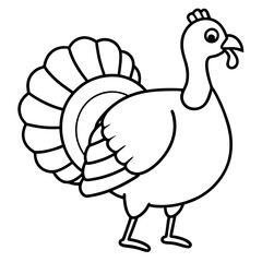 Elegant Turkey in Continuous Line Vector