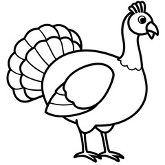 Elegant Turkey in Continuous Line Vector