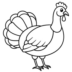 Elegant Turkey in Continuous Line Vector