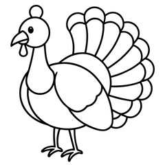 Elegant Turkey in Continuous Line Vector