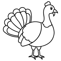 Elegant Turkey in Continuous Line Vector