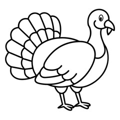 Elegant Turkey in Continuous Line Vector