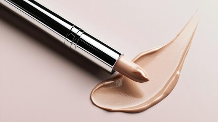 Naklejka premium Open cosmetic tube with a small amount of cream on the tip.