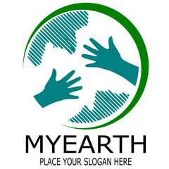 hand holding a logo my earth 