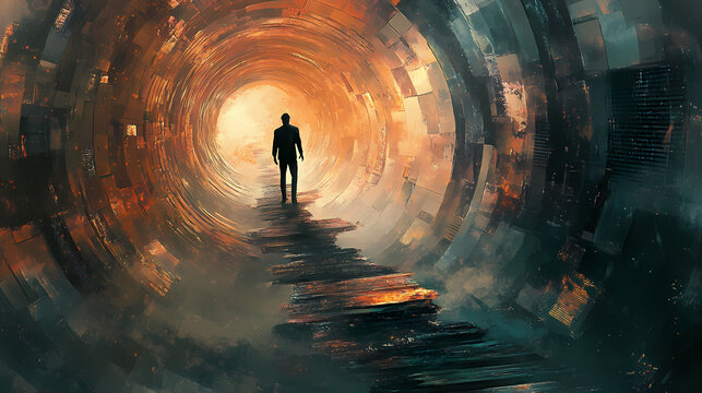 Exploring multiverse personal trajectories and intersecting life paths in a quantum environmenta journey through potential futures. Multiverse Threads. Illustration