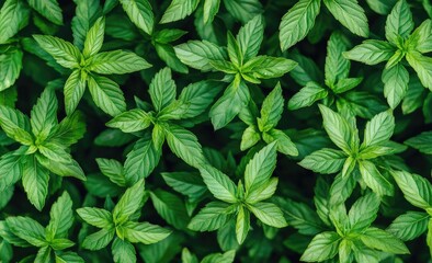 Fresh green leaves close-up