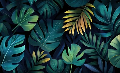 Tropical leaves pattern
