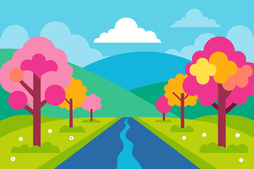 Fototapeta premium autumn landscape with trees
