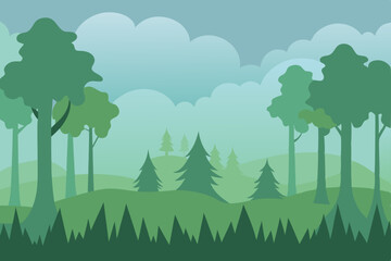 Obraz premium green forest landscape