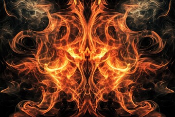 Abstract fiery face