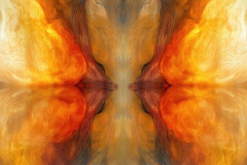 Abstract liquid art with warm colors