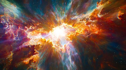 Obraz premium Incredible nebula displaying cosmic beauty with vivid colors and spectacular patterns creating a captivating space environment