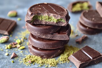 Dark chocolate pistachio cookies