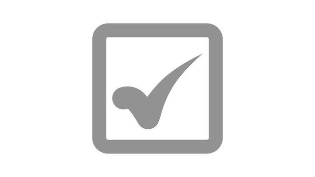   Symbol of tickmark animation with box isolated