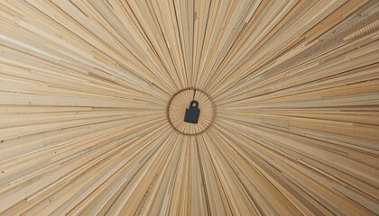 Unlocking potential a close-up of a padlock surrounded by radiating wooden strands indoor setting abstract perspective conceptual art