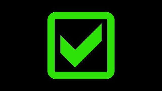 Bold tick mark bov isolated animation, Check mark animated icon