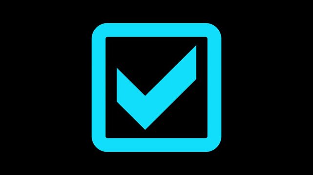 Bold tick mark bov isolated animation, Check mark animated icon