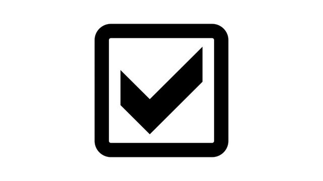 Bold tick mark bov isolated animation, Check mark animated icon